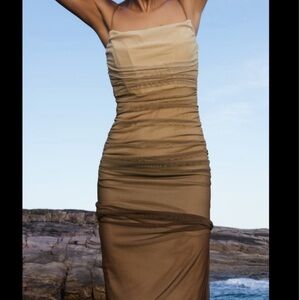 Zara brown ombré tulle dress